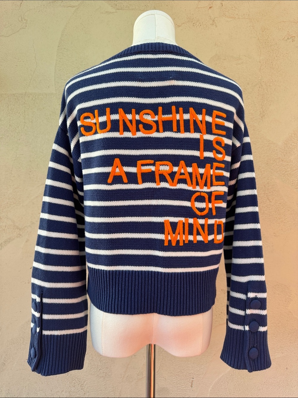 Kerri Rosenthal Sunshine Is a State of Mind Embroidered V-Neck Sweater Size XS - Picture 5 of 12